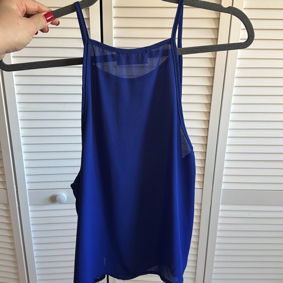 Sheer blue blouse spaghetti strap - Picture 2 of 4
